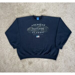 Vintage Y2K American Vintage Classic Motorcycle Crewneck Sweatshirt Large